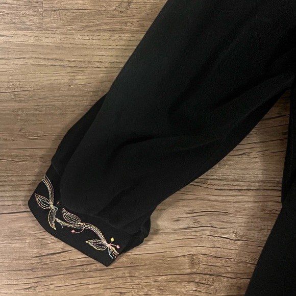 Vintage Vanity Fair House Coat‎ XS Petite Embroidered Pockets 1/2 Zip Velour E29 - Picture 6 of 11